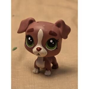 Littlest Pet Shop Calla Boxton Boxer Dog # 129 Authentic Hasbro Collectible Toy